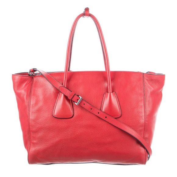 PRADA Handbag Tote Red Large - Picture 5 of 17